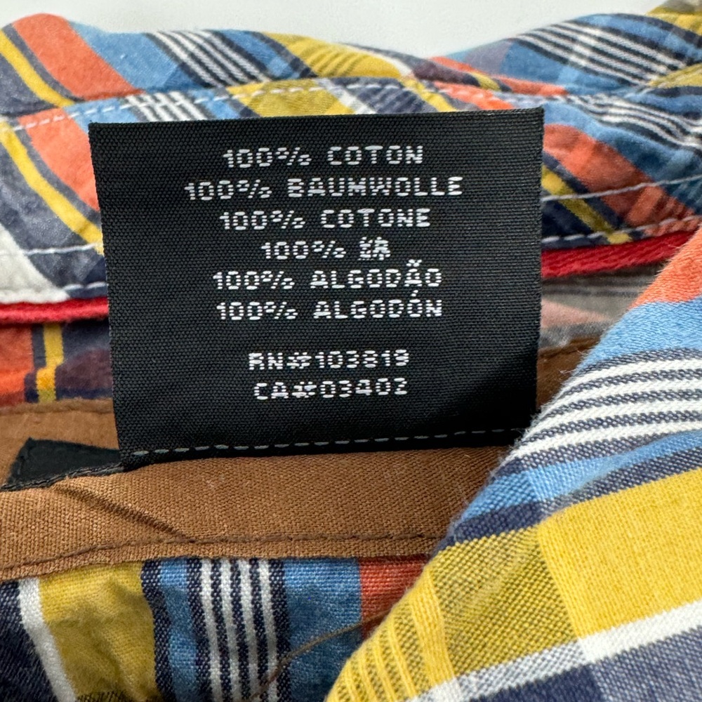 Harley-Davidson Men’s Multicolored Plaid Long Sleeve Button Up Cotton Sz Lg A5 - Picture 7 of 7